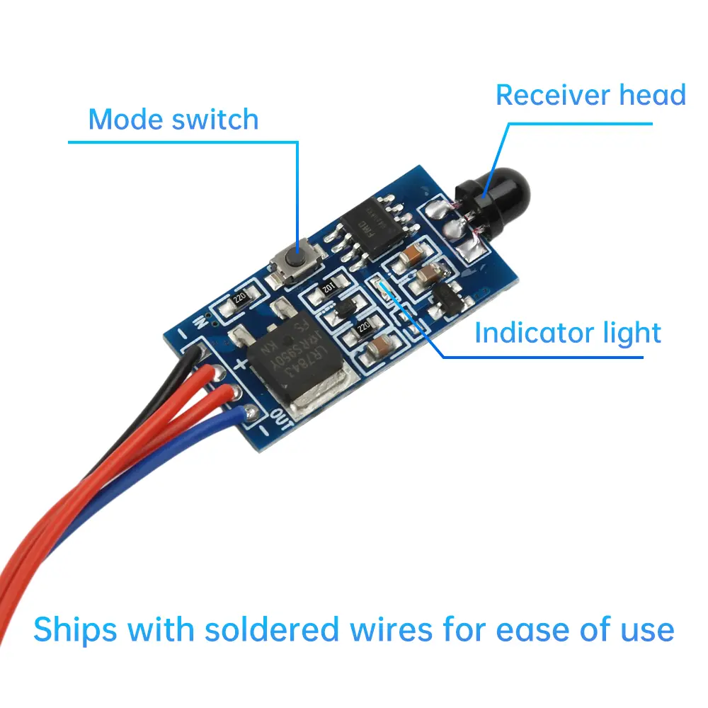 30W DC5-24V LED Dimming Module Breathing/Flashing Light Speed Control Module 5-8m Wireless Remote Control Module