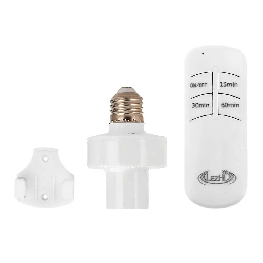 AC110-240V E27 Lamp Holder Wireless Remote Control Switch 15/30/60min Timing 50W Energy Saving Incandescent Lamp Universal