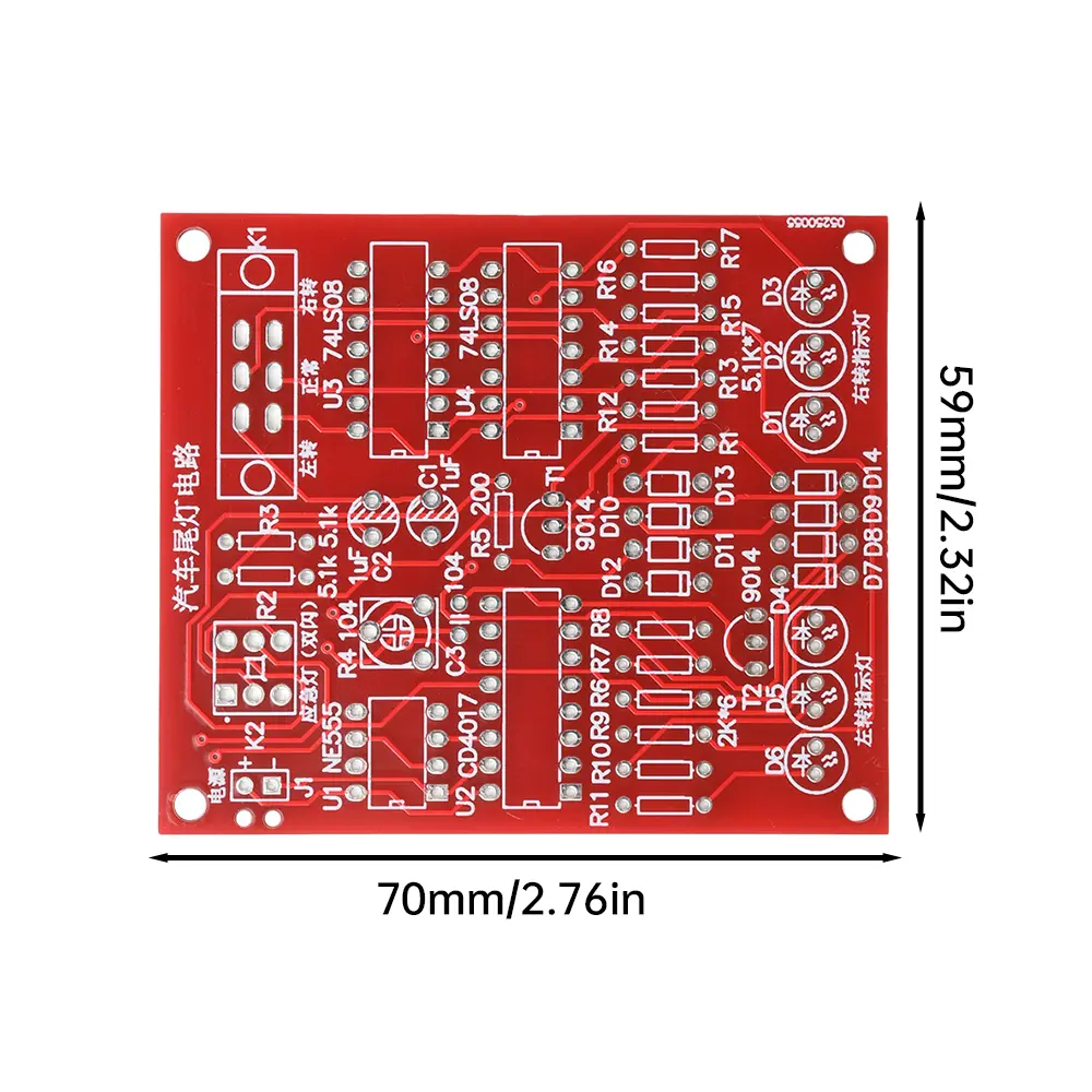 DC 5-6V Analog Car Tail Light DIY Electronic Fabrication Kit Assembly Soldering DIY Loose Parts Flashing Light Learning Kit