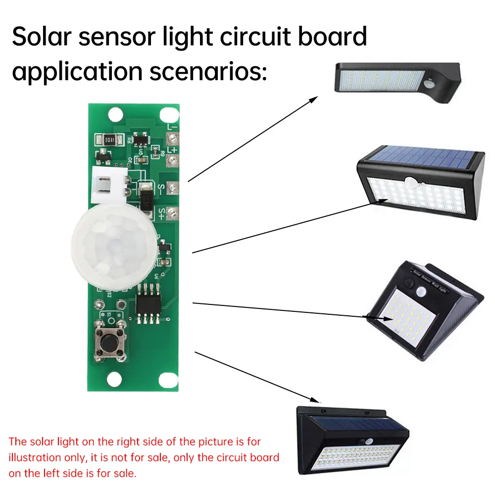 3.7V Solar Lamp Board Control Sensor Night Light Module Controller Module Infrared Human Body Induction Solar Circuit Board