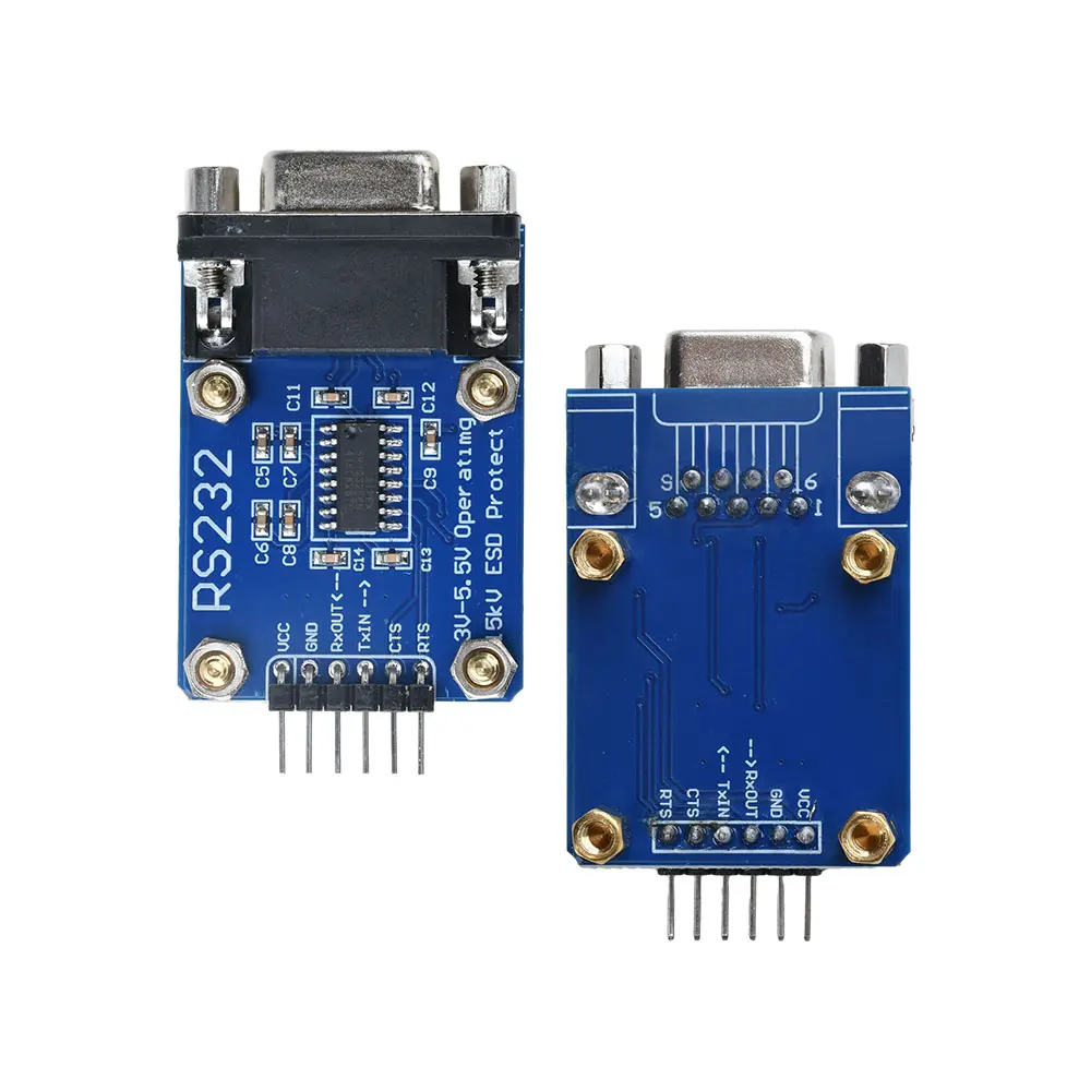 TTL to RS232 Module TTL RS232 Male Female Mutual Conversion Module Serial Level Conversion to SP232 TTL Serial Port ESD Protect