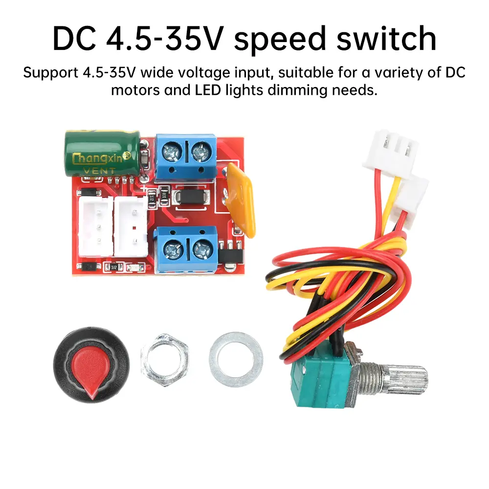 DC3V-35V 90W Motor PWM Speed Controller 3V 6V 12V 24V 35V Speed Control Switch Mini LED Dimmer
