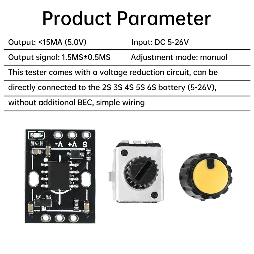 Mini Brushless Motor ESC Controller HV Digital Servo Tester DC 5-26V Simple Small Servo Motor Speed Tester PWM Speed Controller