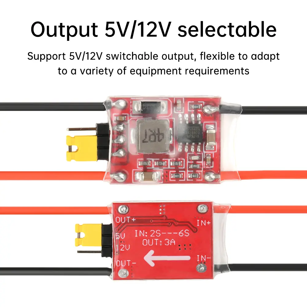 UBEC 5V/12V 3A BEC 2-6S Lipo Input 5V/12V BEC Step-down Output Receiver Image Transmission Power Supply For RC FPV Quadcopter