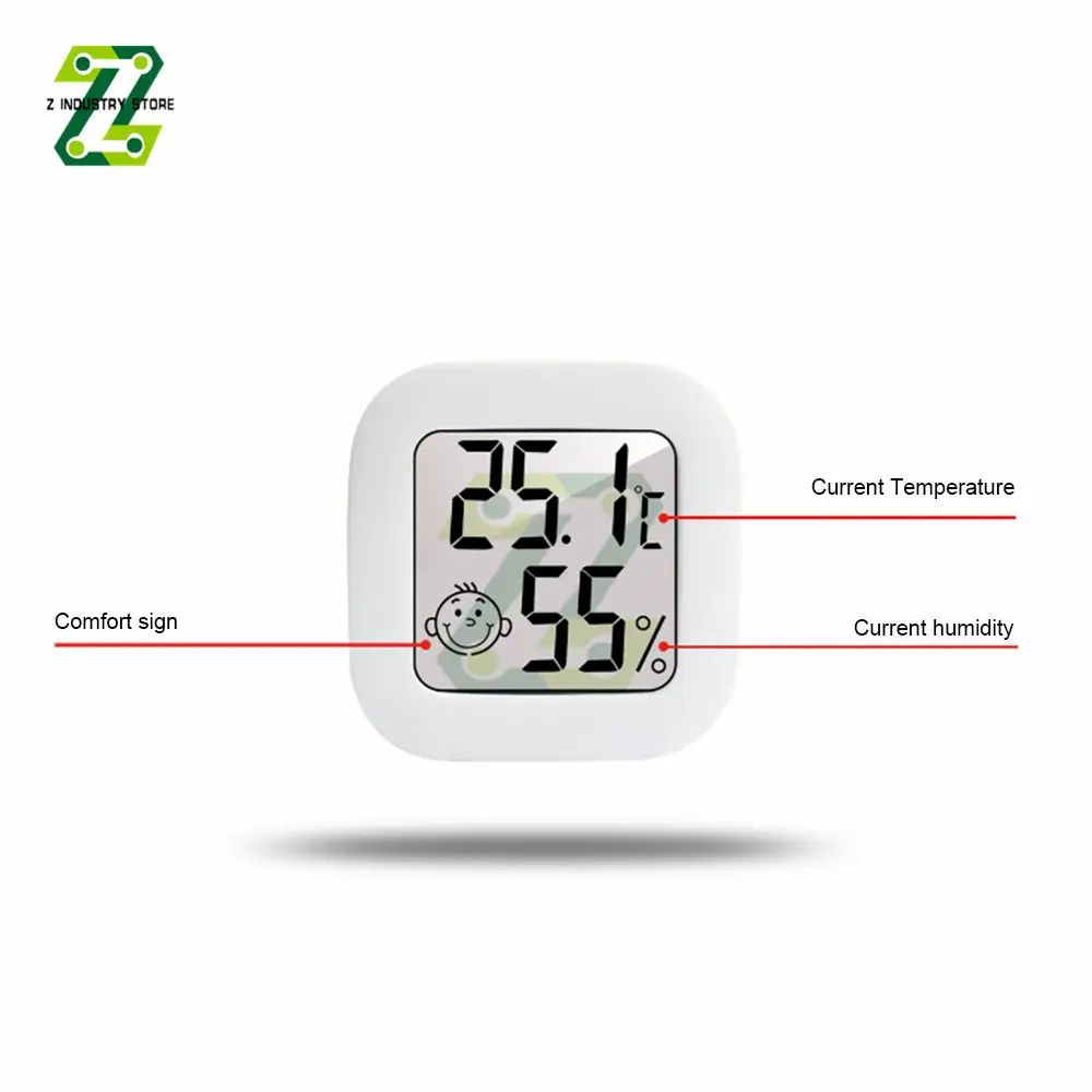 LCD Digital Thermometer Hygrometer Indoor Room Electronic Temperature Humidity Sensor Gauge Weather Station For Home