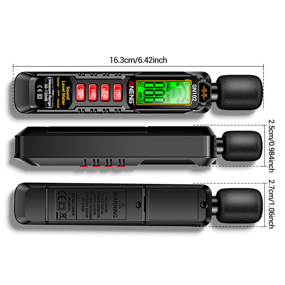 ANENG Decibel Sound Tester Color Screen Household Noise Meter Measuring Volume and Sound Level Meter Measuring Noise Instrument