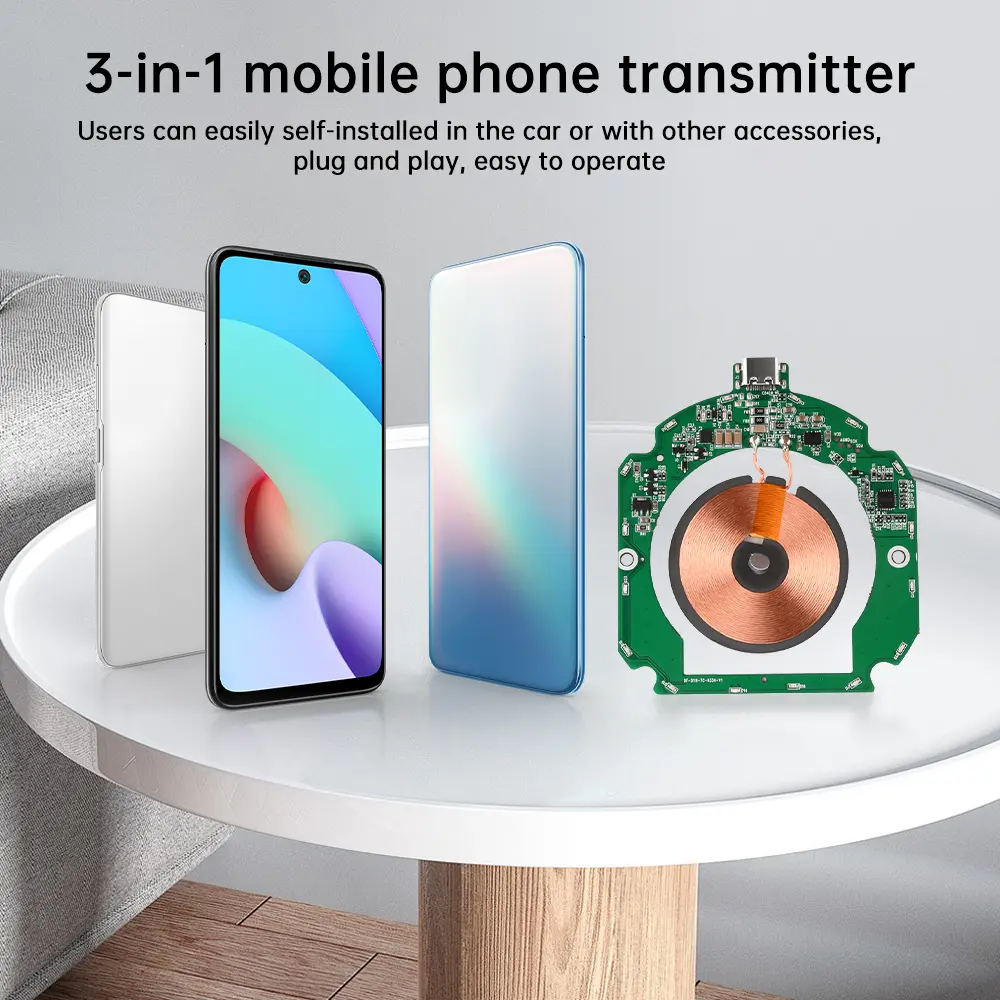 15W Wireless Charging Three-in-one Cell Phone Transmitter Module Smart Wireless Charging Module For iphone Android