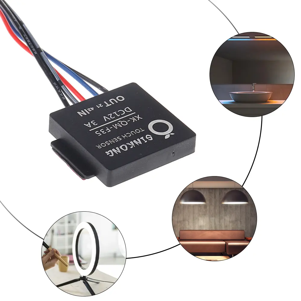LED Dimming Touch Switch DC 12V 3A Bathroom Mirror Switch Touch Sensor Switch Stepless Dimming/Dual Color Temperature