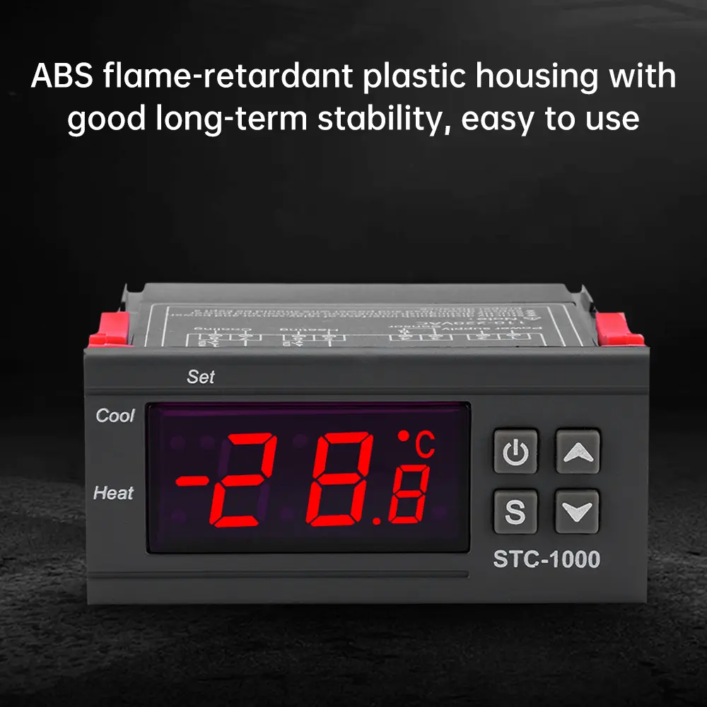 DC12/24V AC110-220V 10A Digital Display Microcomputer Temperature Controller -60℃-120℃ With 1m NTC Probe For Freezer