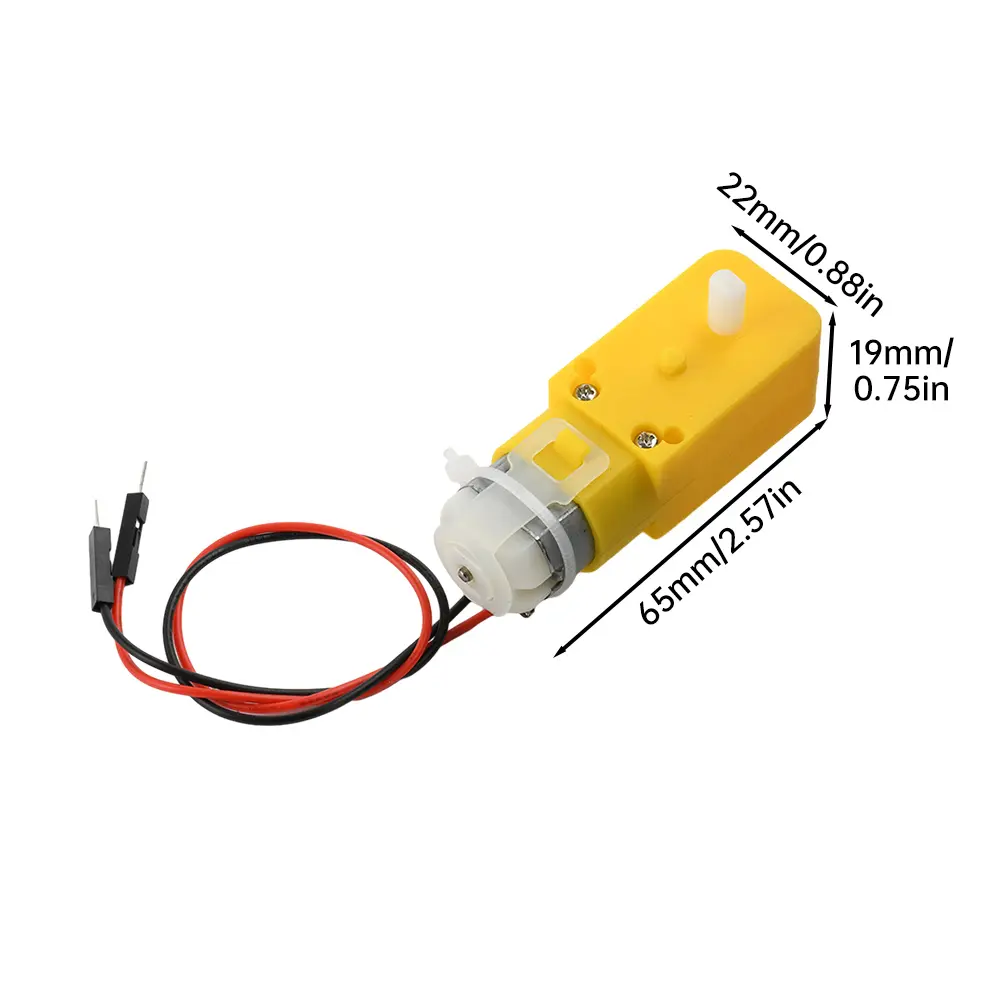 TT Motor Dual DC 3-6V Gearbox Motor 200RPM Ratio 1:48 Shaft Motor with 2.54mm Wire for Arduino DIY Smart Car Robot
