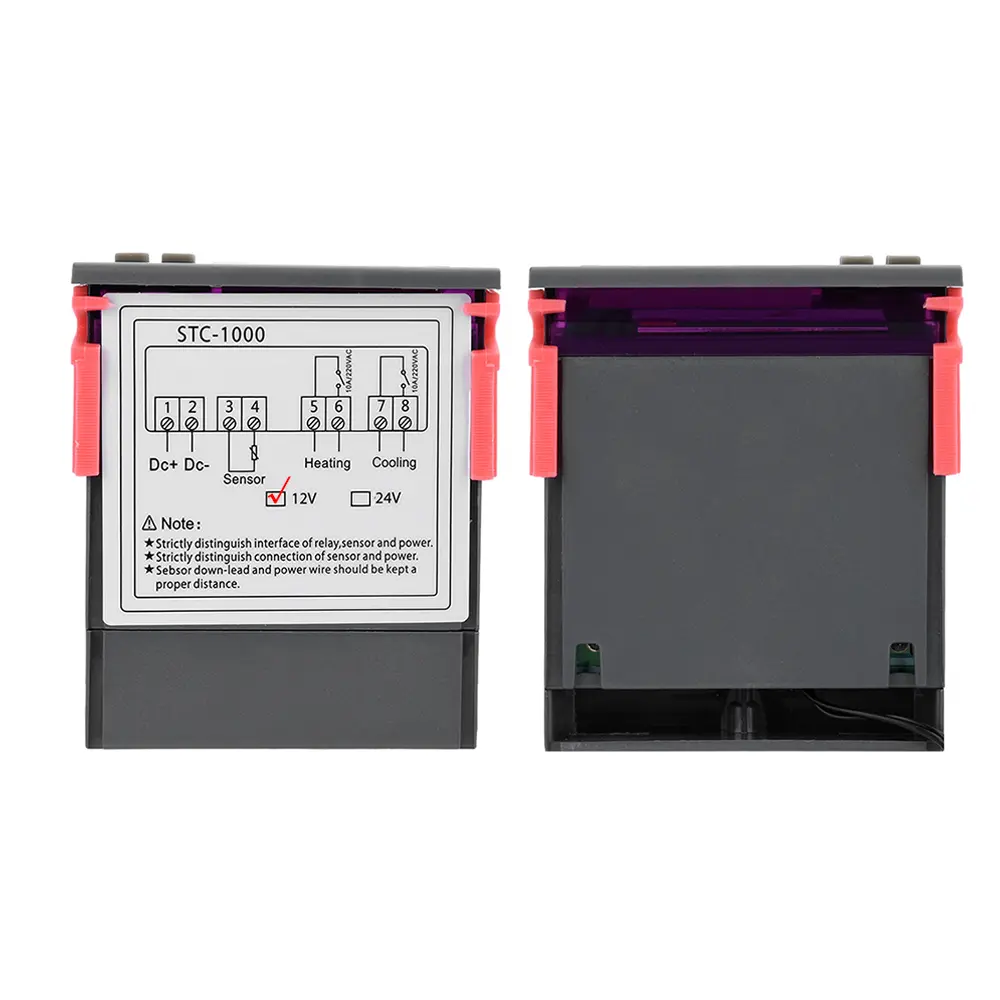 DC12/24V AC110-220V 10A Digital Display Microcomputer Temperature Controller -60℃-120℃ With 1m NTC Probe For Freezer