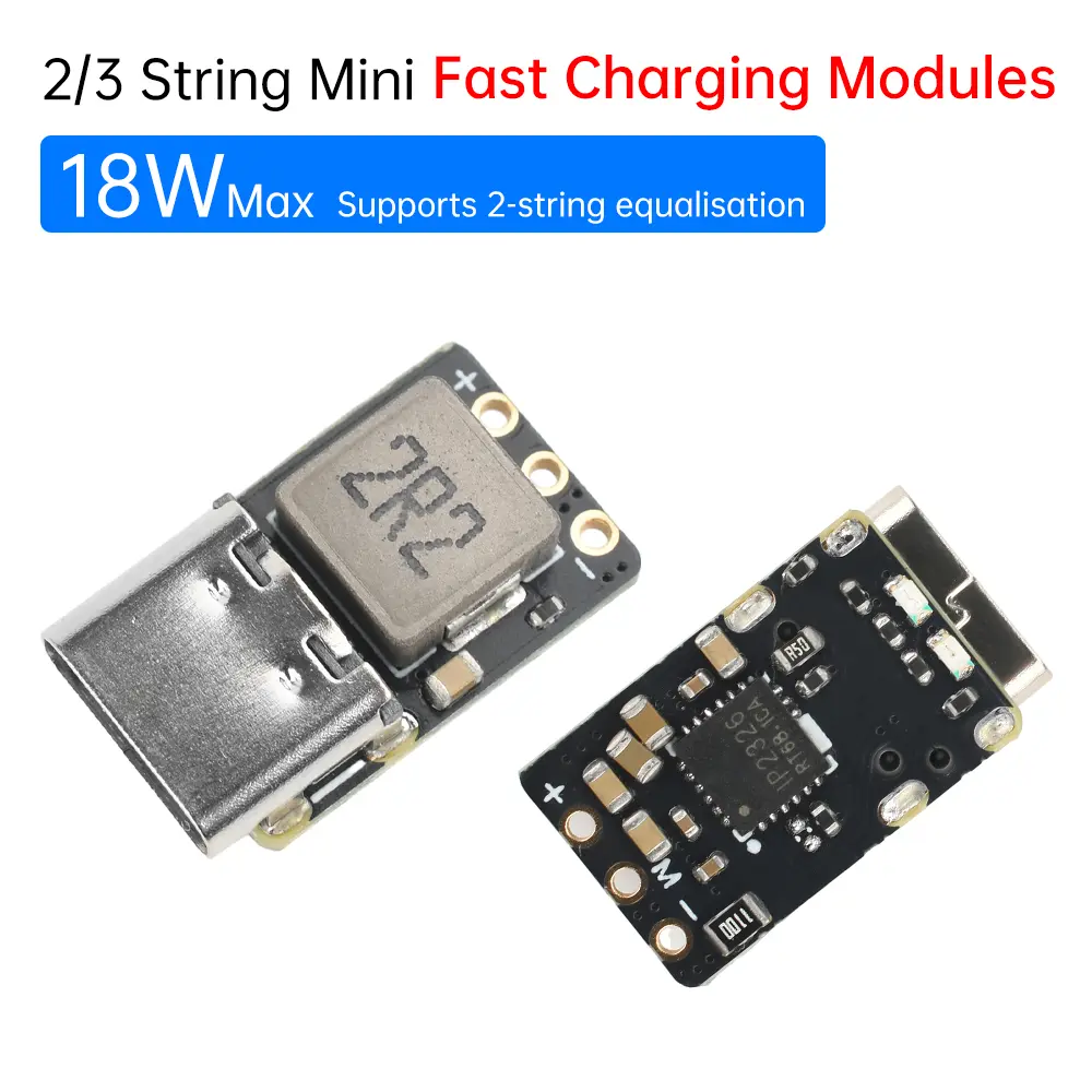 2S 3S Lithium Battery Fast Charger 18W Adaptive Fast Charging Module with Charge Indicator Light Charging Protection Board