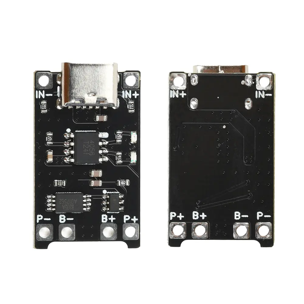 Black DC 4-8V TP4056 Li-ion Battery Charging Module 1.2A Li-ion Battery Charging Board Module Type C Charging Protection 2-in-1