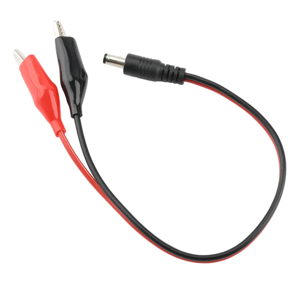 5.5MM 2.1MM Alligator Clip DC Power Male Female Test Lead Cable Crocodile Wire Connector To Male 25cm