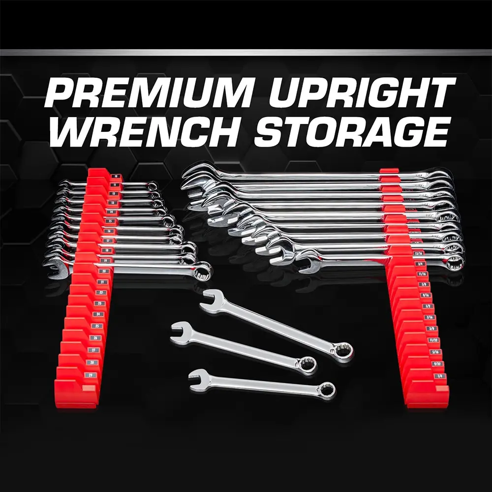 Magnetic Wrench Organizer Rack for Toolbox Wrench Holder Space-Saving Design Holds Up to 24 Wrenches Tool Drawer Storage Shelf