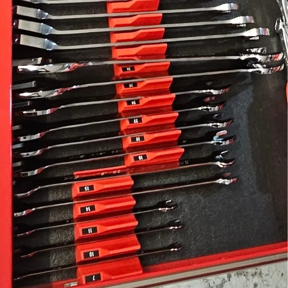 Magnetic Wrench Organizer Rack for Toolbox Wrench Holder Space-Saving Design Holds Up to 24 Wrenches Tool Drawer Storage Shelf