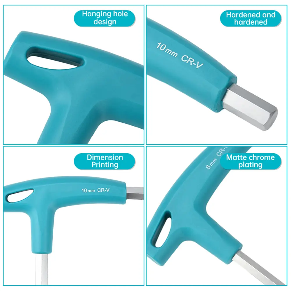 T Handle Hex Allen Key Screws Screwdriver Bike Repair Tools Extended Rubber Handle Hex Screwdriver Tool 2/2.5/3/4/5/6/8mm