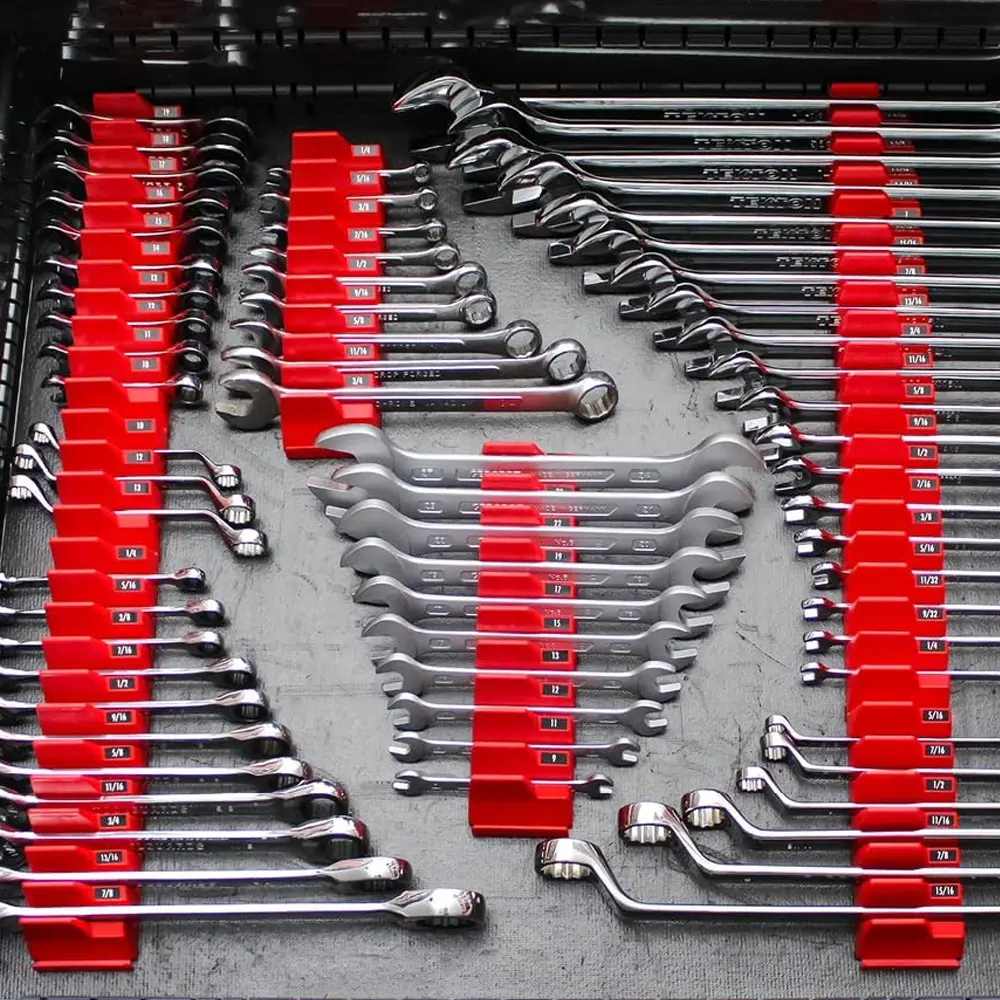Magnetic Wrench Organizer Rack for Toolbox Wrench Holder Space-Saving Design Holds Up to 24 Wrenches Tool Drawer Storage Shelf