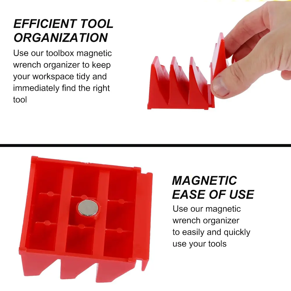 Magnetic Wrench Organizer Rack for Toolbox Wrench Holder Space-Saving Design Holds Up to 24 Wrenches Tool Drawer Storage Shelf