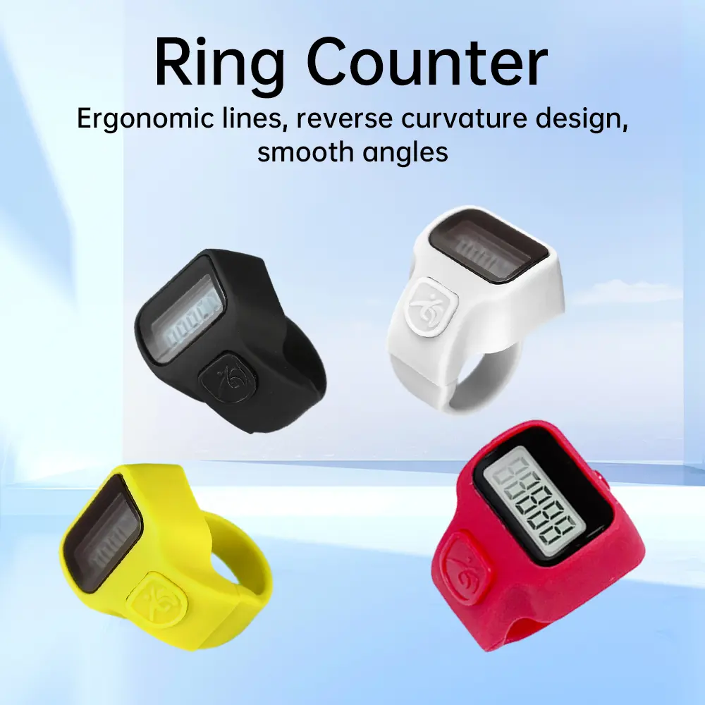 0-99999 Electronic Counter Finger Ring Push Button Digital Counter Mini Portable Digital LED Counter Finger Clicker