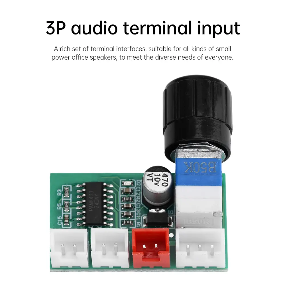 XH-A154 DC5V Power Supply Micro Digital Amplifier Board Module Pam8403 Speaker Production With Knob 3W+3W