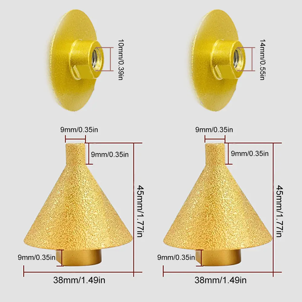 M10 M14 Diamond Chamfer Core Drill Bit Enlarged Hole Beveling Grinding tools 50mm for Granite Marble Tiles Stone Cutting Carve ﻿