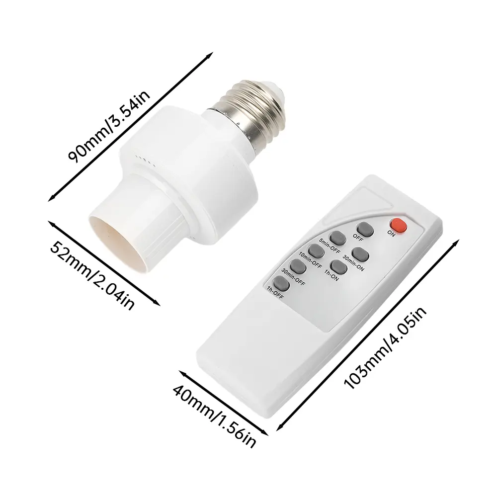 AC85~265V 100W E27 Lamp Holder Wireless Remote Control Lamp Socket 5-60min Timing With Remote Control