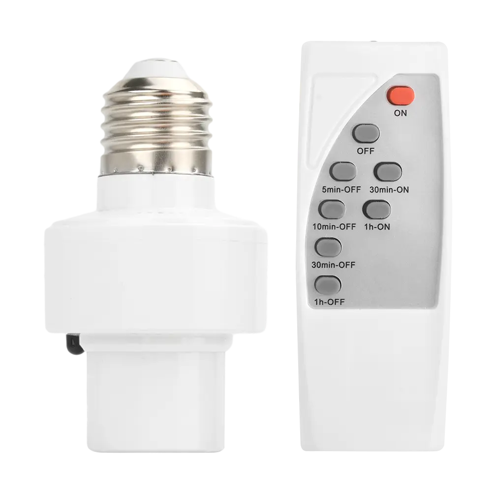 AC85~265V 100W E27 Lamp Holder Wireless Remote Control Lamp Socket 5-60min Timing With Remote Control