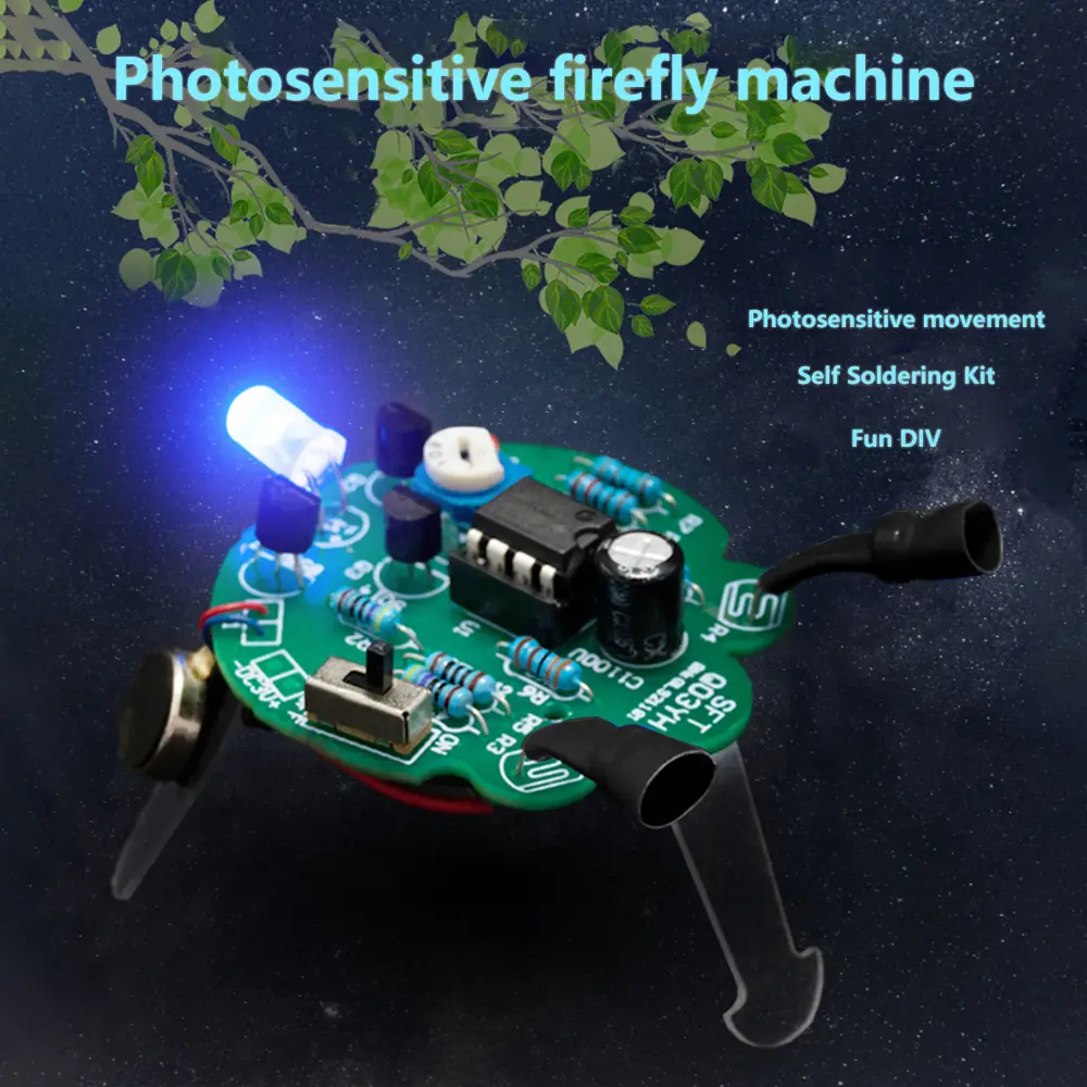 Photosensitive Firefly Robot DIY Loose Part Breathing Lamp Photosensitive Moving Welding Practice Training Tool
