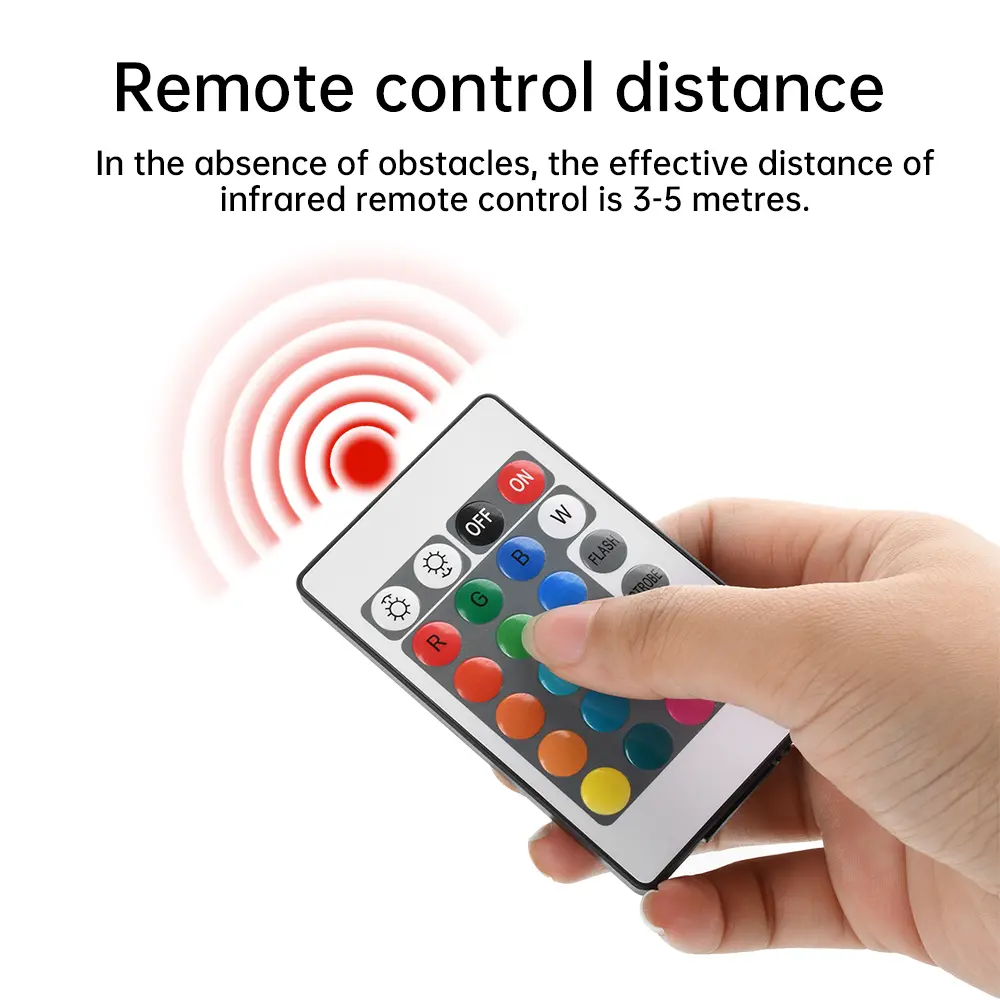 DC 5V RGB Lights Remote Control Module Kit 1.5W 5050 RGB Light Module 24 Keys Infrared Remote Controller