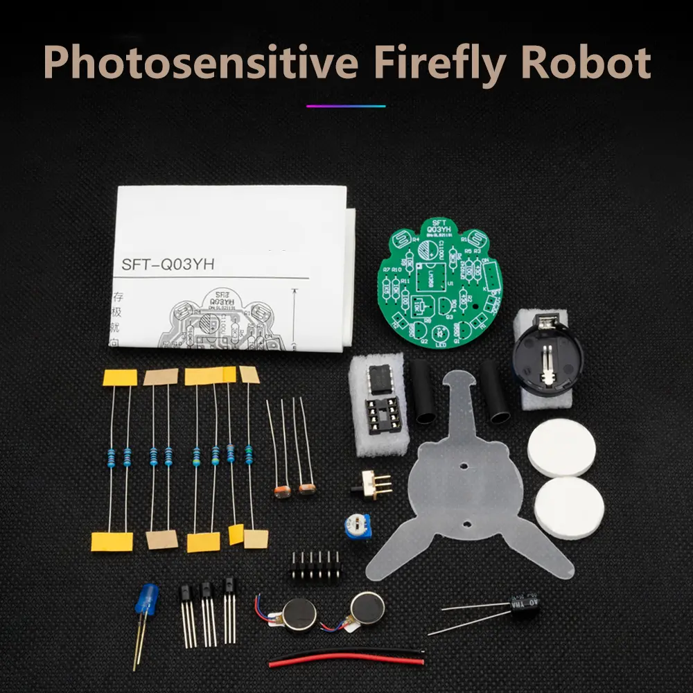 Photosensitive Firefly Robot DIY Loose Part Breathing Lamp Photosensitive Moving Welding Practice Training Tool