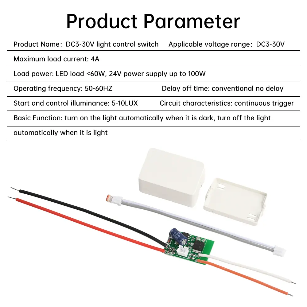 DC3~30V LED Driver Module Photoelectric Sensor Switch Auto Switch Module LED Light Controller Switching Power Supply