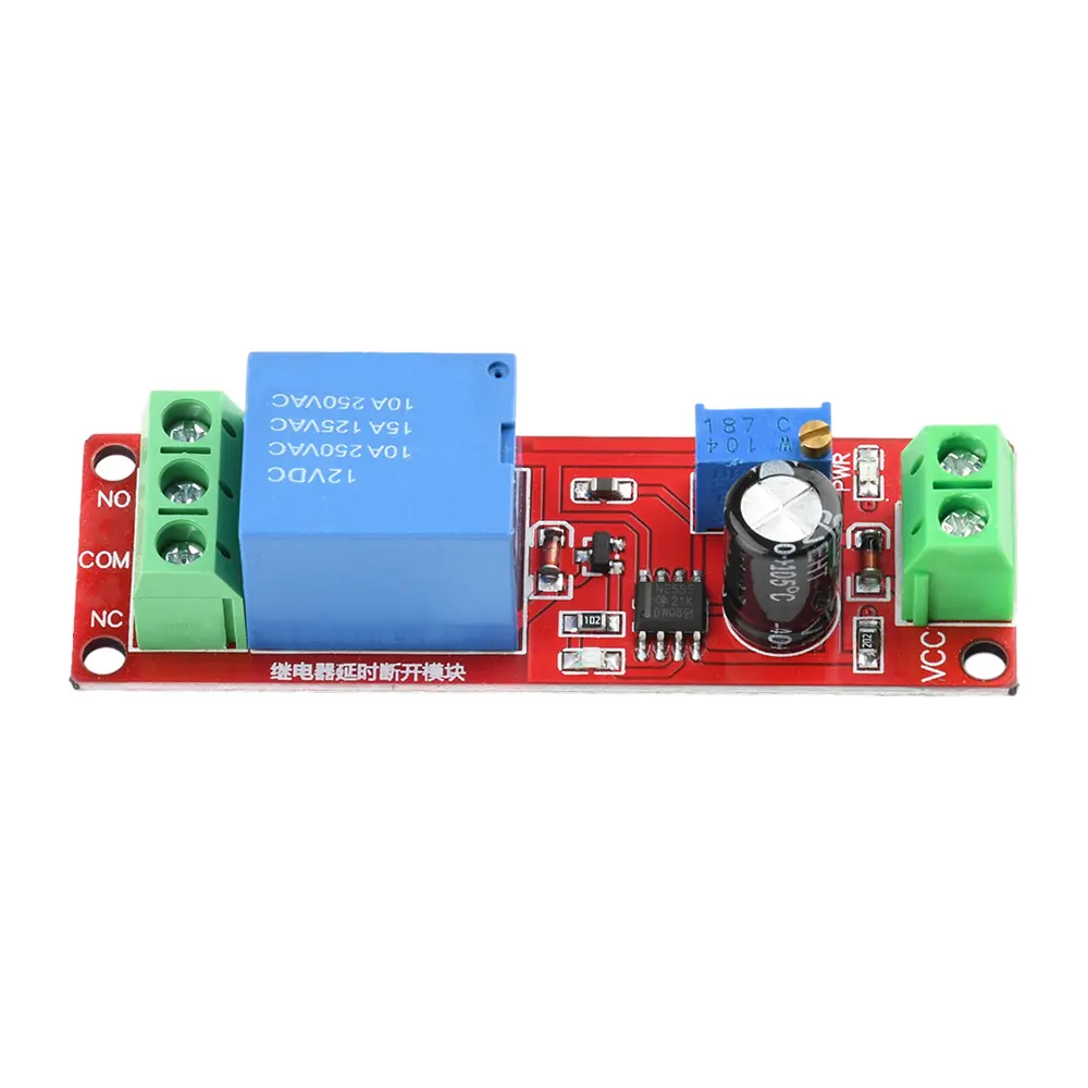 DC5/12V Relay Switch Delayed Disconnect/Close Relay Switch 1~10S Time Adjustable NE555 Switch Module