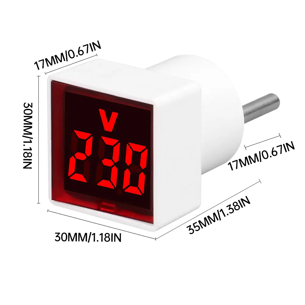 AC 220V/230V European Plug Household Digital Display Voltmeter Voltage Measurement Monitor Socket Voltage Indicator