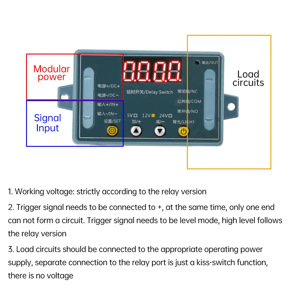Multifunction Delay Relay Timer Switch Time Relay Switch 0.1S~999Min Adjustable LED Display For Water Pump Control Motor Control