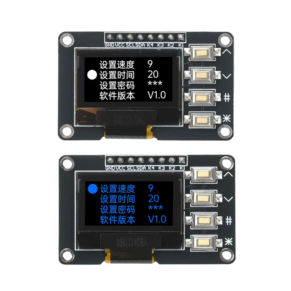 NEW product 0.96 inch OLED IIC White/YELLOW BLUE/BLUE 12864 OLED Display with 4x4 key I2C SSD1315 LCD Screen Board for Arduino