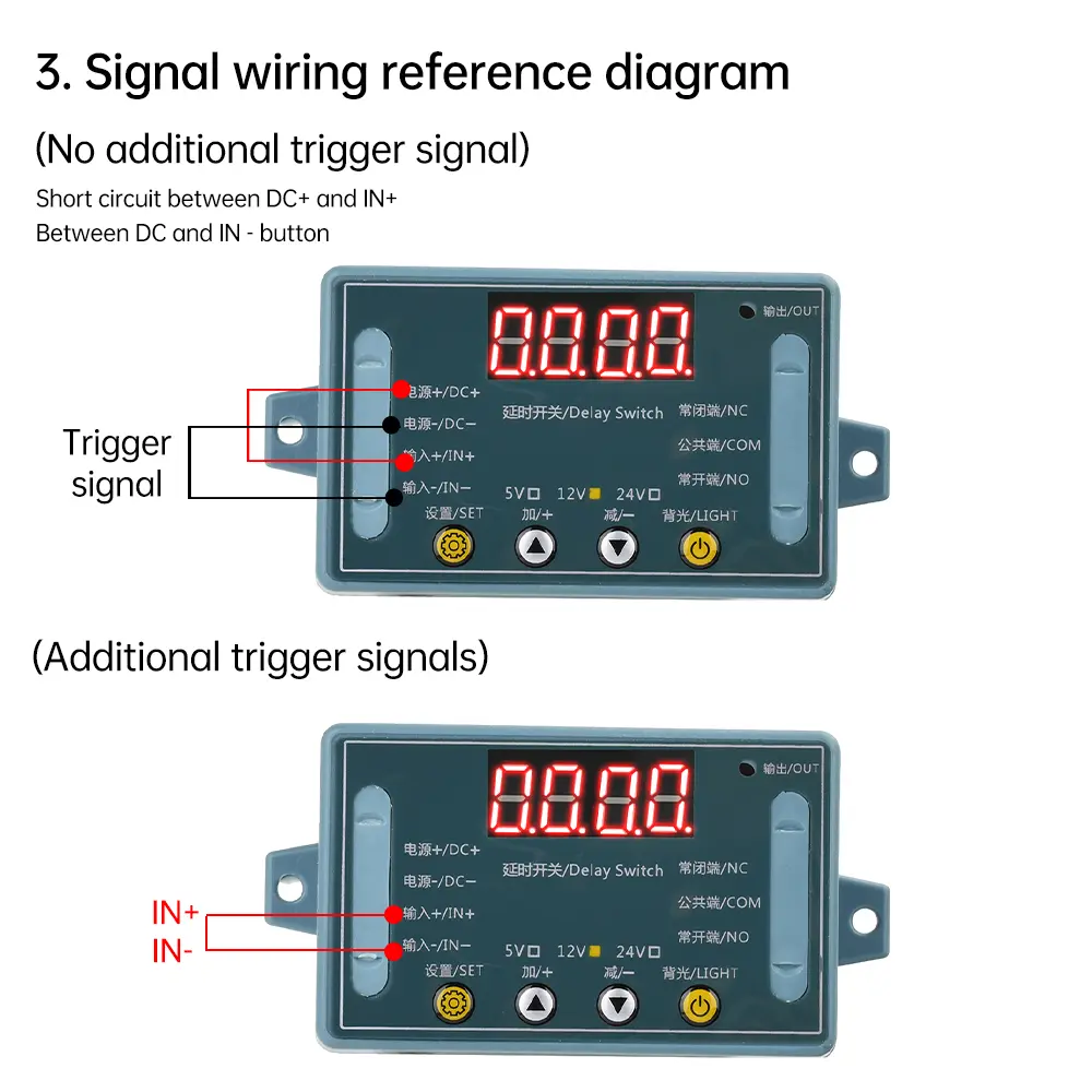 Multifunction Delay Relay Timer Switch Time Relay Switch 0.1S~999Min Adjustable LED Display For Water Pump Control Motor Control