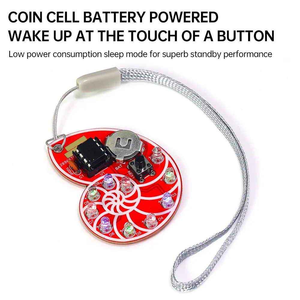 Snail Shape Led Flow Light 7 Color 6 Modes Diy LED Kit Electronic Welding Practice Parts