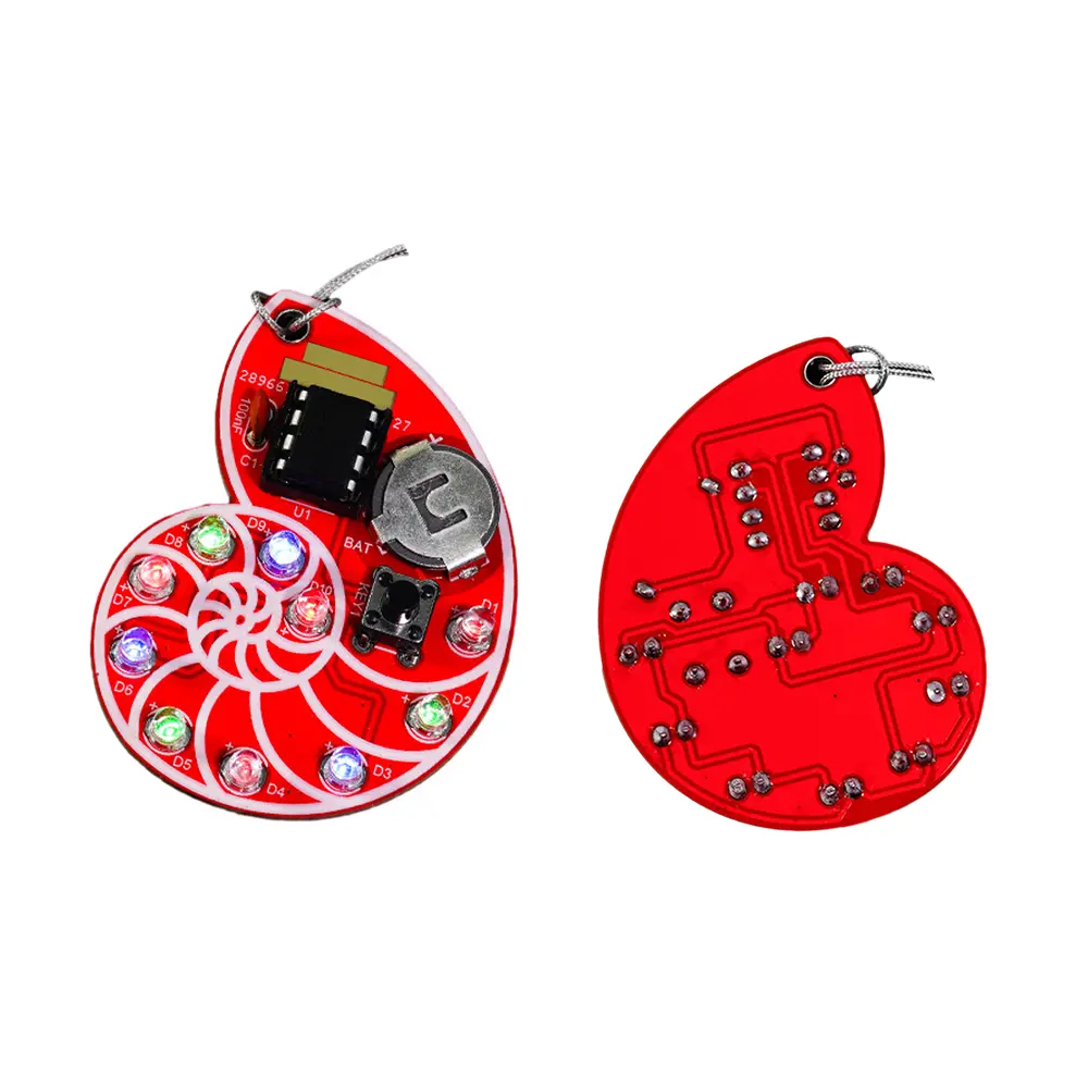 Snail Shape Led Flow Light 7 Color 6 Modes Diy LED Kit Electronic Welding Practice Parts