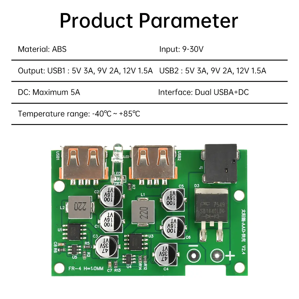 DC 5V 3A Output Solar Inverters Solar Panel Regulator Dual USBA+DC Interface Output Solar Controller Regulator