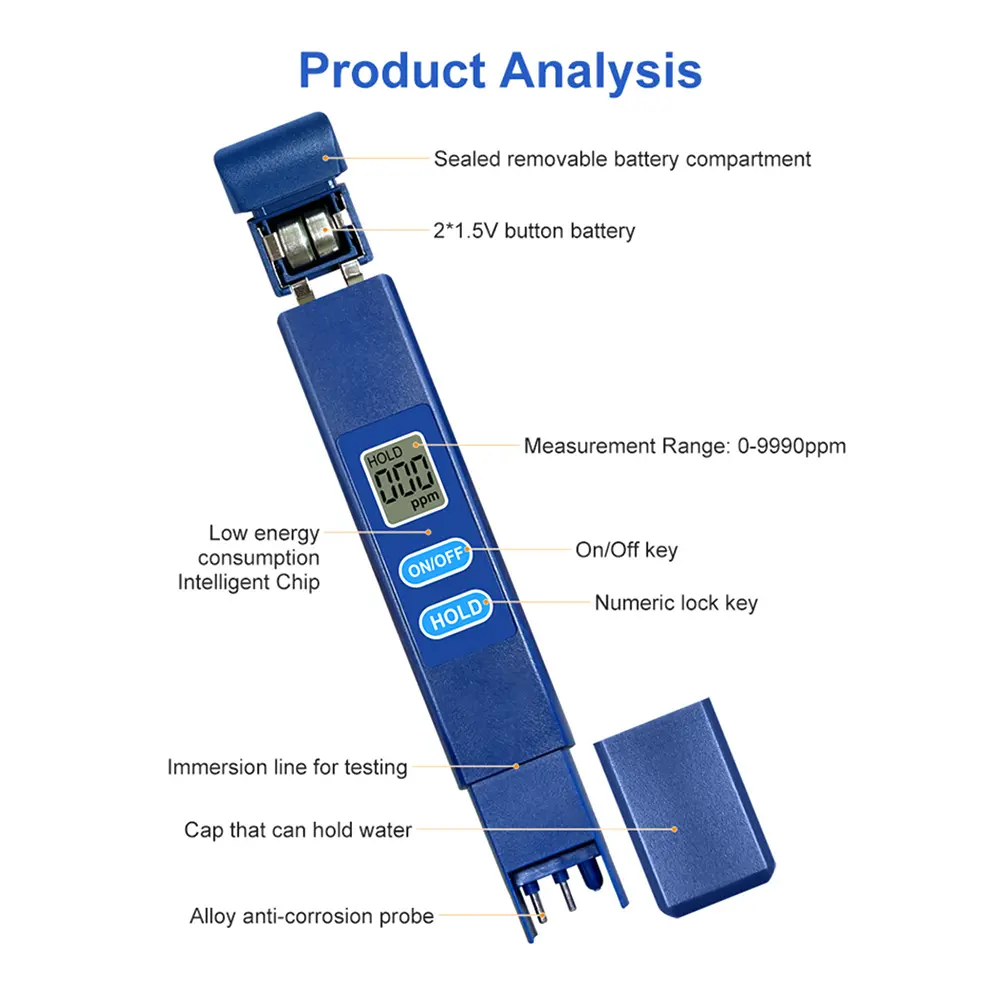 Precise Digital Pool Water Tester Water Quality Detection Pen Household Drinking Water EC Meter TDS Test Meter