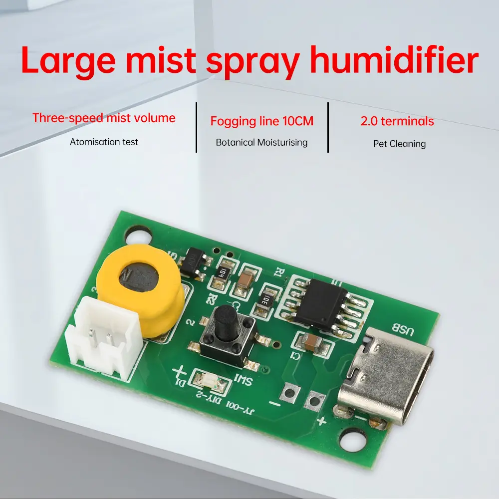 USB Mini Humidifier DIY Kits Mist Maker and Driver Circuit Board Ultrasonic Atomization Control Board Type C Interface