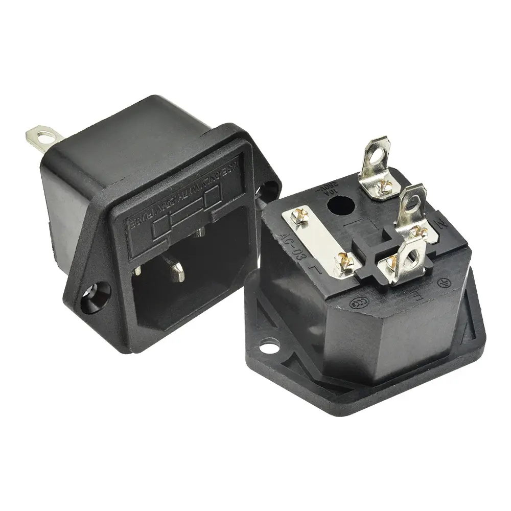 5pcs Screw Fixed AC Power Socket 10A/250V 3-pins Female Socket