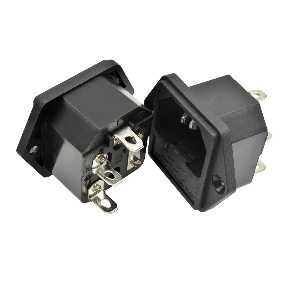 5pcs Screw Fixed AC Power Socket 10A/250V 3-pins Female Socket