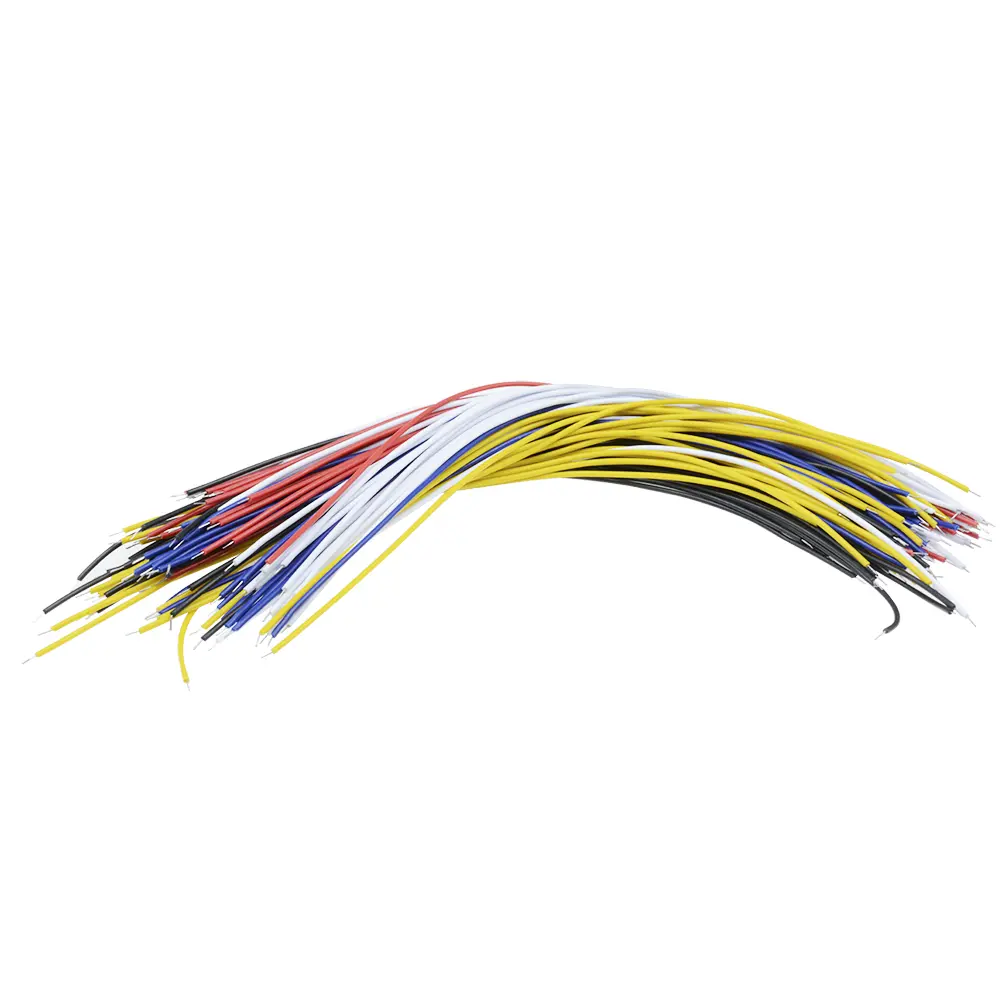 100Pcs Double Head Tinned Wire 20CM 26 AWG 5 Colors PCB Solder Cable Breadboard Cable