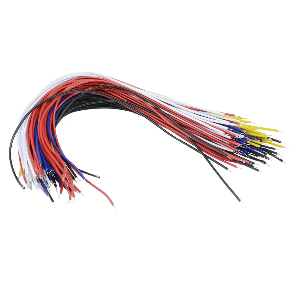 100Pcs Double Head Tinned Wire 20CM 26 AWG 5 Colors PCB Solder Cable Breadboard Cable