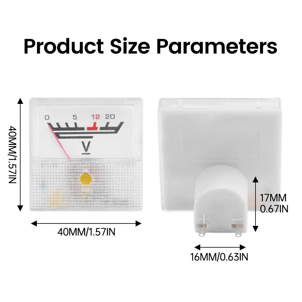 Mini AC Voltage Measuring Meter Pointer Voltmeter AC 0-300V DC 0-20V with Flame Retardant Shell