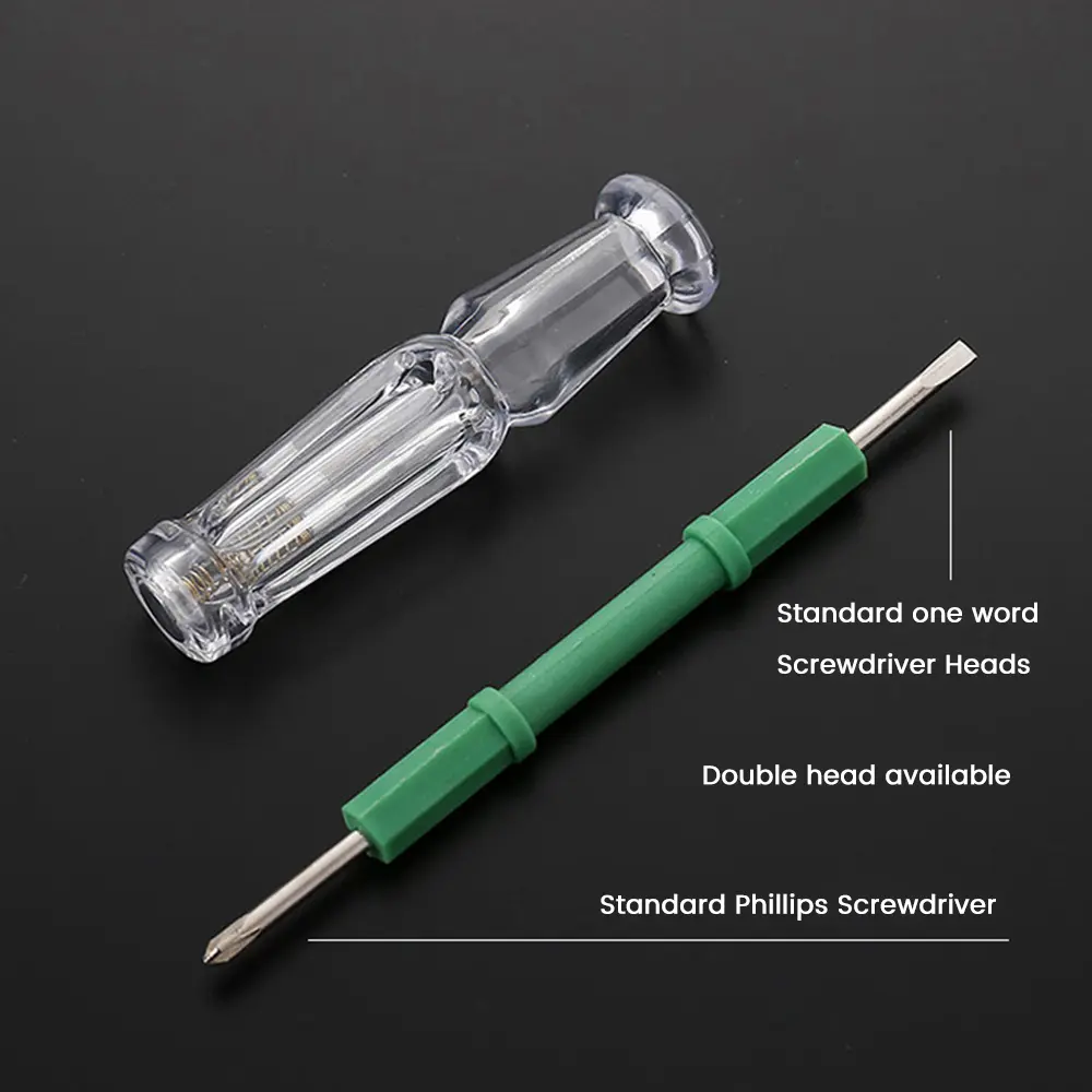 AC/DC 100-500V Test Pen Double-headed Detachable Flat Head/phillips Screwdriver Measuring Pen Electrician Maintenance Tool