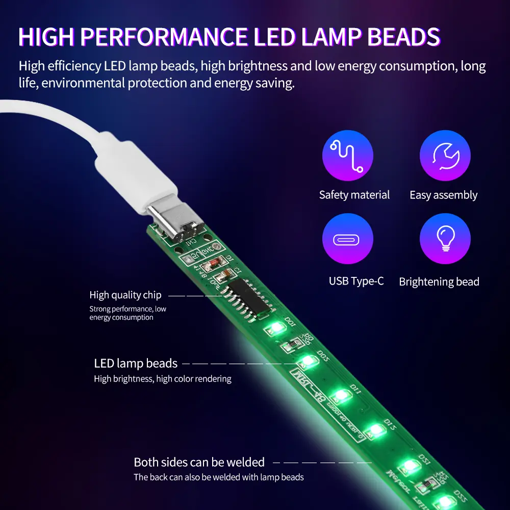 DC5V SMD LED Meteor Light Kit Electronic DIY Production Parts Meteor Light Kit LED Bar Lights Welding DIY