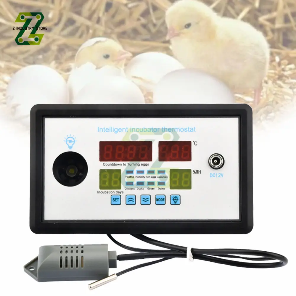 Smart Thermostat Digital W9005 Thermostat Temperature Humidity Control Incubator 360 Automatic Egg Turning AC110-220V